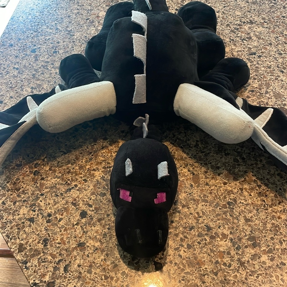 Minecraft Dragon Plush Mojang Jinx Black Enderdragon 24" Spin Master Lg no tags